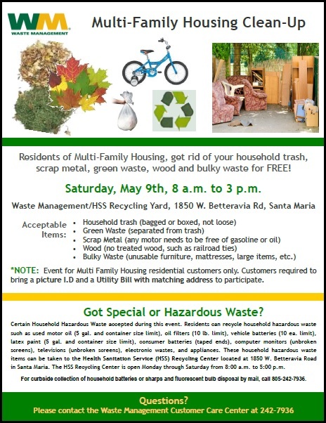 WM Santa Maria Valley Cleanup Flyer